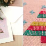 Christmas Card Tutorial. greeting card with hand embroidery