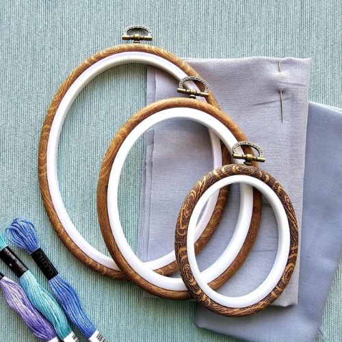 Cercle de broderie ovale en faux bois sur Etsy