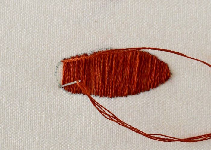 Surface Satin stitch - finish filling the second half