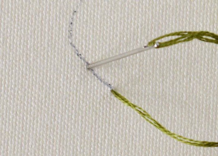 Point de tige Étape 1