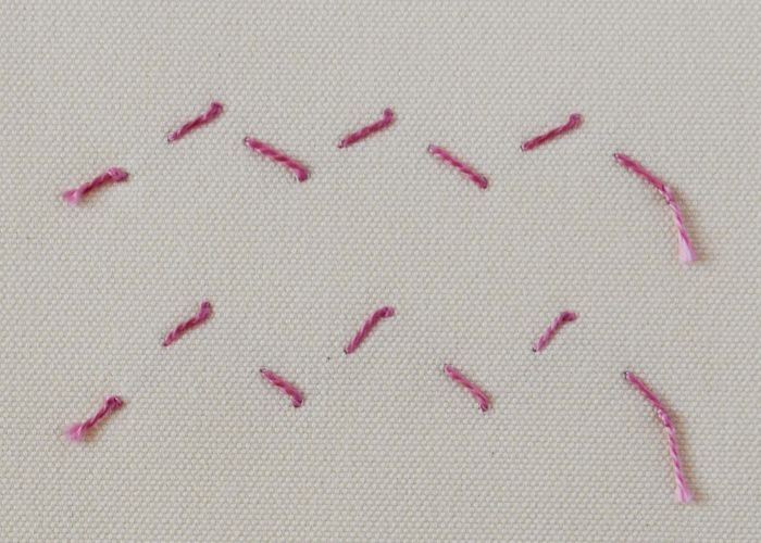 Broderie Stitch Feathered Stitch à l’arrière