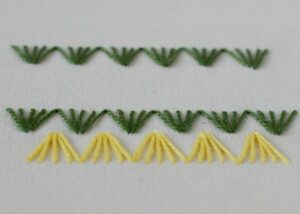 Radiating Stitch embroidery with pearl cotton thread