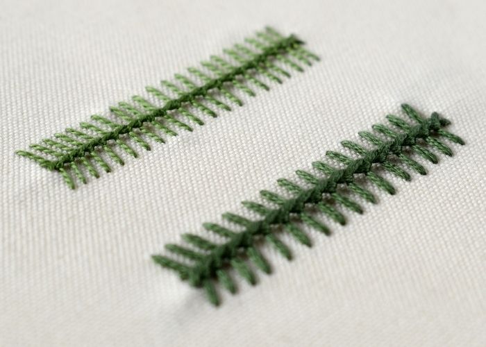Broderie au point Vandyke avec coton perlé et fil à broder