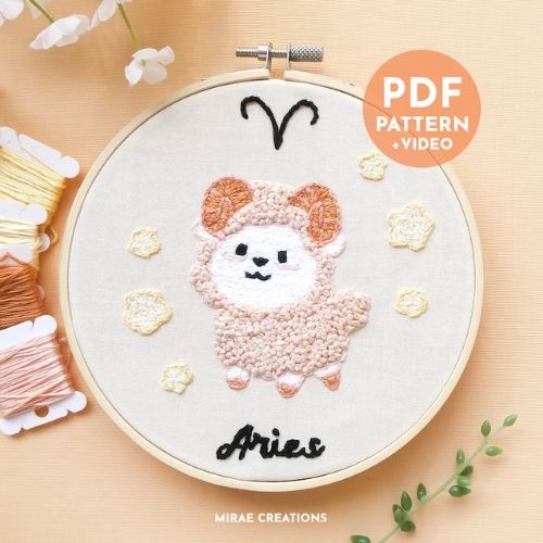 Widder-Stickmuster entworfen von MiraeCreationsAuf Etsy einkaufen