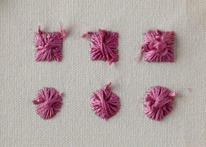 Broderie Rhodes Stitch verso