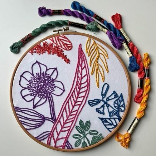 Floral Chain Stitch Stickmuster für Anfänger von Faimyxstitch auf Etsy