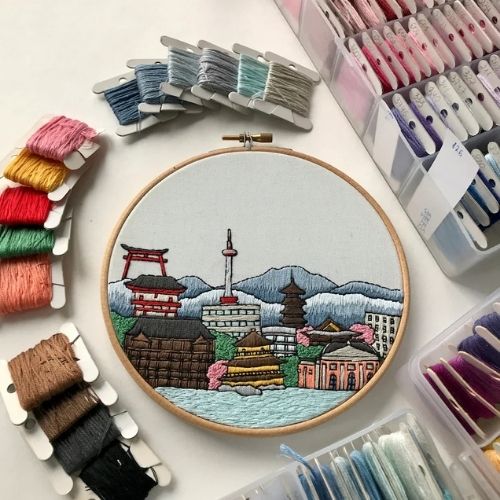 Kyoto, Japan. Handstickanleitung von Faimyxstitch auf Etsy