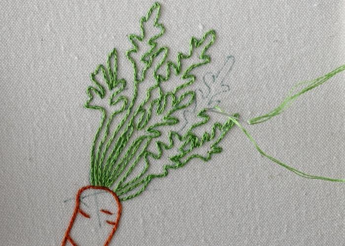 Carrot 4- veggie embroidery tutorial