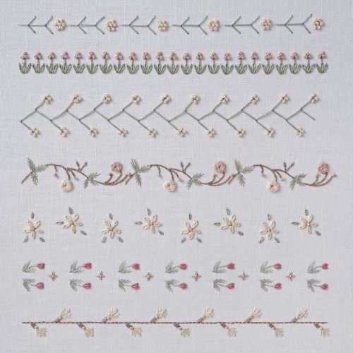 Blooming meadow ornaments pattern+ video tutorial designed by VingertEmbroidery on Etsy