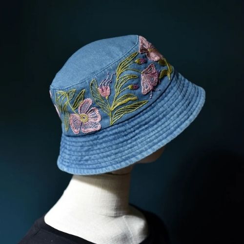 DIY Sun Summer Hat - flower hand embroidery kit by AlisaHandicrafts on Etsy