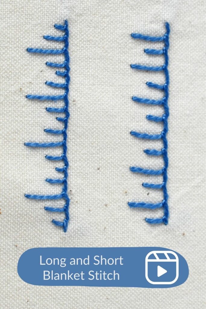 Learn Long & Short Blanket Stitch Fast Video PIN image