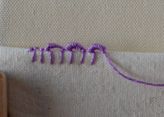 Bullion Picot Buttonhole Edging embroidery tutorial step 4 image