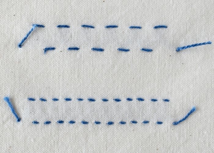 Breton Stitch hand embroidery sampler reverse side image